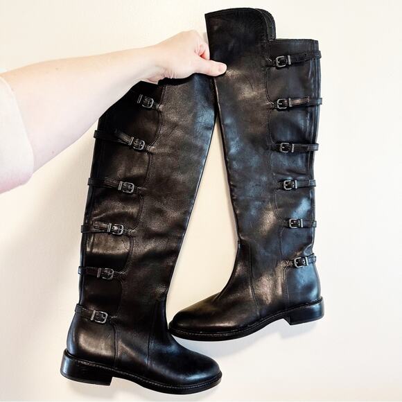 Gianni Bini Korbinn Leather Knee High Riding Boots - Picture 1 of 7